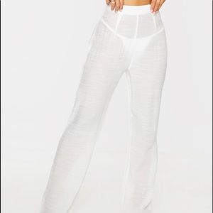 Pretty Little Thing Linen-Look Beach Coverup Pants